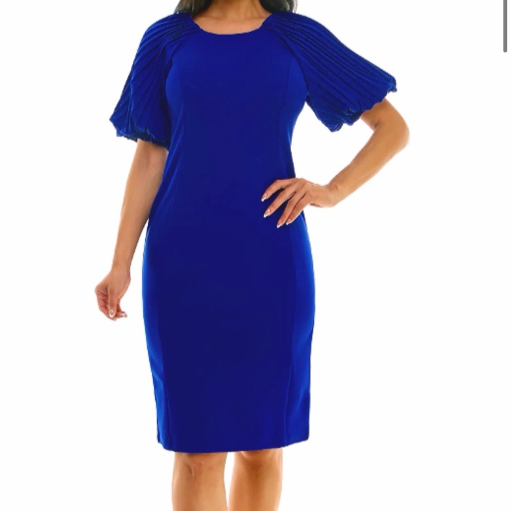#NinaLeonard #PuffSleeves #Bridesmaid #Cocktail #Chic #PlayfulEdge #Sapphire